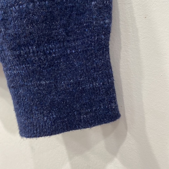 J. Crew Unisex Crew Neck Cotton Pullover Sweater Heathered Navy Blue size S - Picture 2 of 9